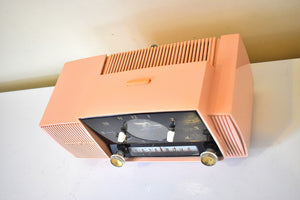 Princess Pink Mid Century 1959 General Electric Model C-416C Vacuum Tube AM Clock Radio Beauty Sounds Fantastic Popular Model!