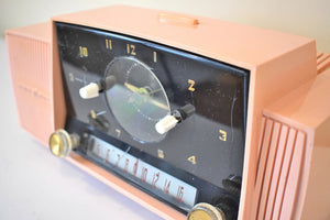 Princess Pink Mid Century 1959 General Electric Model C-416C Vacuum Tube AM Clock Radio Beauty Sounds Fantastic Popular Model!
