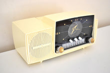 Load image into Gallery viewer, Snow White Mid Century 1959 General Electric Model C416 Vacuum Tube AM Clock Radio Beauty Sounds Fantastic Popular Model!