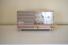Load image into Gallery viewer, Dusty Pink 1958 General Electric Model C421A Vacuum Tube AM Clock Radio Excellent Condition Sounds Wonderful!