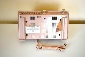 Dusty Pink 1958 General Electric Model C421A Vacuum Tube AM Clock Radio Excellent Condition Sounds Great!