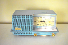 Load image into Gallery viewer, Cornflower Blue 1958 General Electric Model C421B Vacuum Tube AM Clock Radio Excellent+ Condition Sounds Great!