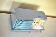 Load image into Gallery viewer, Cornflower Blue 1958 General Electric Model C421B Vacuum Tube AM Clock Radio Excellent+ Condition Sounds Great!