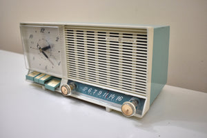 シーフォーム ターコイズ 1960 GE ゼネラル エレクトリック モデル C-427A AM ヴィンテージ ラジオ 50 年代後半の機能満載!
