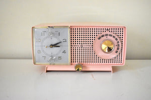 チェリーブロッサムピンク ヴィンテージ 1959年ゼネラル・エレクトリックモデル C437A 真空管 AM時計 ラジオ シュークリーム！