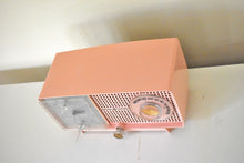Load image into Gallery viewer, Cherry Blossom Pink Vintage 1959 General Electric Model C437A Vacuum Tube AM Clock Radio Cream Puff!