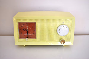 Daffodil Yellow Vintage 1959 General Electric Model C-435A Tube Radio Brighten Up Your Day!