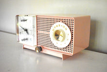 Charger l&#39;image dans la galerie, Bluetooth Ready To Go - Cherry Blossom Pink 1959 General Electric Model C437B AM Radio Works Great! Excellent Condition!