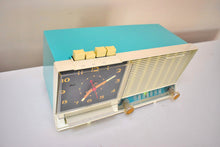 Load image into Gallery viewer, Seafoam Turquoise 1960 GE General Electric Model C-451A AM Vintage Radio Mid Century Bells and Whistles!