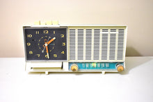 Load image into Gallery viewer, Seafoam Turquoise 1960 GE General Electric Model C-451A AM Vintage Radio Mid Century Bells and Whistles!