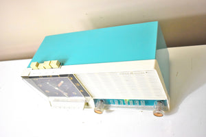 Seafoam Turquoise 1960 GE General Electric Model C-451A AM Vintage Radio Mid Century Bells and Whistles!