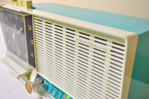 Seafoam Turquoise 1960 GE General Electric Model C-451A AM Vintage Radio Mid Century Bells and Whistles!