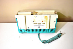 Seafoam Turquoise 1960 GE General Electric Model C-451A AM Vintage Radio Mid Century Bells and Whistles!