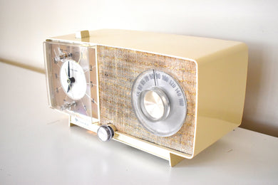 Bluetooth Ready To Go - Ivory 1966 GE General Electric Model C-545F AM Vintage Radio Sounds Great! Always On Clock Light Added Too!