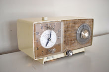 Charger l&#39;image dans la galerie, Bluetooth Ready To Go - Ivory 1966 GE General Electric Model C-545F AM Vintage Radio Sounds Great! Always On Clock Light Added Too!