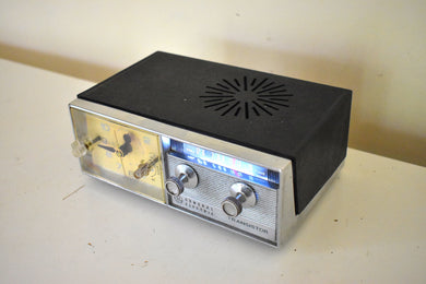 Little Black Boat Anchor 1966 General Electric Model C551D Solid State AM Clock Radio Works Great Rugged Construction!