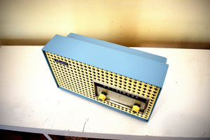 Bluetooth Ready To Go - Breezeway Blue 1960 General Electric Model T-165A Vacuum Tube Radio Sounds and Looks Great!