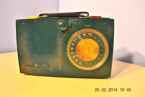 SOLD! - April 24, 2014 - FOREST GREEN Retro Space Age 1950's General Electric 620 Tube AM Radio RARE! - [product_type} - General Electric - Retro Radio Farm
