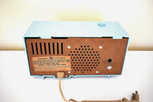 Load image into Gallery viewer, Baby Blue 1966 General Electric Model C-411A AM Vacuum Tube Radio Sounds Great! Excellent Condition!