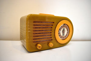 Onyx Green and Yellow Swirl Catalin 1946 FADA Model 1000 Vacuum Tube AM Radio Amazing! Excellent+ Condition!