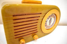 画像をギャラリービューアに読み込む, オニキス グリーン アンド イエロー スワール カタリン 1946 FADA モデル 1000 真空管 AM ラジオ 素晴らしい!素晴らしい+コンディション！