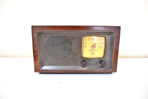 Bluetooth Ready To Go - Copper Face Wood Cabinet 1946 Gilfillan Brothers Model 56B AM Vacuum Tube Radio Sounds Great Rare Manufacturer!