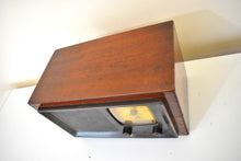 Load image into Gallery viewer, Bluetooth Ready To Go - Copper Face Wood Cabinet 1946 Gilfillan Brothers Model 56B AM Vacuum Tube Radio Sounds Great Rare Manufacturer!