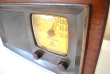 Load image into Gallery viewer, Bluetooth Ready To Go - Copper Face Wood Cabinet 1946 Gilfillan Brothers Model 56B AM Vacuum Tube Radio Sounds Great Rare Manufacturer!