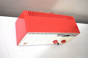 Red Orange 1959 Granco Model 701 AM FM Vacuum Tube Radio Little Cutie Great Sound!