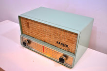 Load image into Gallery viewer, Mint Green Mid Century 1959 Zenith S-41876 AM/FM Vacuum Tube Radio Sounds Great!