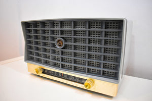 Slate Blue and Gray Vintage 1953 RCA Victor 6-XD-5 Tube Radio Sounds and Looks Great! Rare Color Combo!