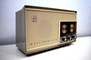 Dove Gray and White 1961 Westinghouse Model H-761N7B AM/FM Vacuum Tube Radio Beauty and Tone Blaster!