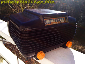 SOLD! - Mar 4, 2016 - EXTREMELY RARE Art Deco Vintage Retro Industrial Age 1950 Cromwell Model 1020 Bakelite Tube Radio Totally Restored! - [product_type} - Cromwell - Retro Radio Farm