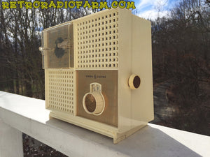 SOLD! - Feb 14, 2017 - BLUETOOTH MP3 READY - MID CENTURY MIRACLE! 1950s GE General Electric Model C-485A AM Ivory Tube Radio Alarm Clock Works!! - [product_type} - General Electric - Retro Radio Farm