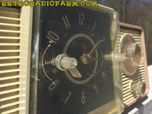 Charger l&#39;image dans la galerie, SOLD! - Dec 2, 2016 - BLUETOOTH MP3 READY - Taupe and Ivory 1959 General Electric Model C-405 Tube AM Clock Radio - [product_type} - General Electric - Retro Radio Farm