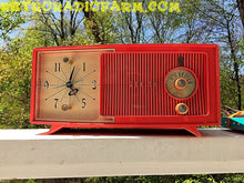 Load image into Gallery viewer, SOLD! - May 30, 2016 - BLUETOOTH MP3 Ready - Salmon Pink Mid Century Jetsons 1959 Zenith Model E514A Tube AM Clock Radio Works Great! - [product_type} - Zenith - Retro Radio Farm