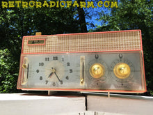 Load image into Gallery viewer, SOLD! - Mar 8, 2017 - RARE BEYOND RARE Rose Pink Retro Jetsons Vintage 1961 Arvin Model 51R56 AM Tube Clock Radio Amazing! - [product_type} - Arvin - Retro Radio Farm