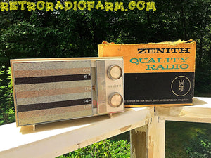SOLD! - Sept 24, 2016 - BLUETOOTH MP3 READY -  Ultra Contemporary Looking 1965 Zenith Model M512W AM Tube Radio with Original Box! - [product_type} - Zenith - Retro Radio Farm