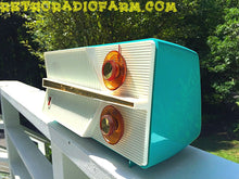 Load image into Gallery viewer, SOLD! - Dec 17, 2016 - AZURITE Blue Mid Century Jet Age Retro 1959 Olympic Model 557 Tube AM Radio Totally Awesome!! - [product_type} - Olympic - Retro Radio Farm