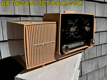 Load image into Gallery viewer, SOLD! - Nov 23, 2016 - BEIGE PINK Mid Century Jetsons 1959 General Electric Model C-4340 Tube AM Clock Radio Totally Restored! - [product_type} - General Electric - Retro Radio Farm