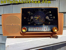 Load image into Gallery viewer, SOLD! - Nov 23, 2016 - BEIGE PINK Mid Century Jetsons 1959 General Electric Model C-4340 Tube AM Clock Radio Totally Restored! - [product_type} - General Electric - Retro Radio Farm