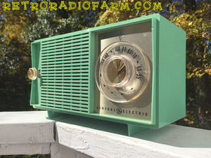 SOLD! - Nov 9, 2016 - BLUETOOTH MP3 READY - SEA GREEN 1959 General Electric Model T-129C Tube Radio