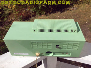 SOLD! - Dec 8, 2016 - BEAUTIFUL PASTEL GREEN Retro Jetsons 1959 Admiral 298 Tube AM Clock Radio Sounds Great! - [product_type} - Admiral - Retro Radio Farm