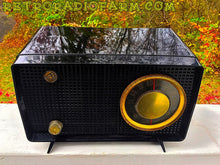 Load image into Gallery viewer, SOLD! - Nov 5, 2016 - SHINY BLACK Retro Jetsons Vintage 1956 RCA Victor Model 6-X-7 AM Tube Radio Great Sounding! - [product_type} - RCA Victor - Retro Radio Farm