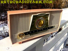 Load image into Gallery viewer, SOLD! - Jan 18, 2017 - PINK AND WHITE Atomic Age Vintage 1959 RCA Victor Model X-4HE Tube AM Radio Amazing! - [product_type} - RCA Victor - Retro Radio Farm