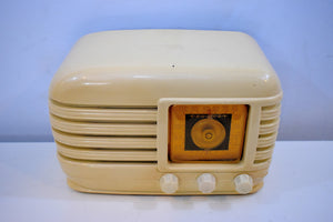 Vanilla Ivory Bakelite 1941 Crosley Model 52TE AM Shortwave Vacuum Tube Radio War Period Beauty Sounds Amazing!