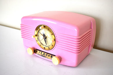 Bubble Gum Pink 1951 Lang Model 123 Tube AM Radio Bubble Gum Pink Excellent Condition Sounds Lang-tastic!