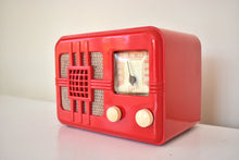 Load image into Gallery viewer, Gloss Red 1946 Lyric Model 546T AM Vacuum Tube Radio Stunning Looking and Works Great!