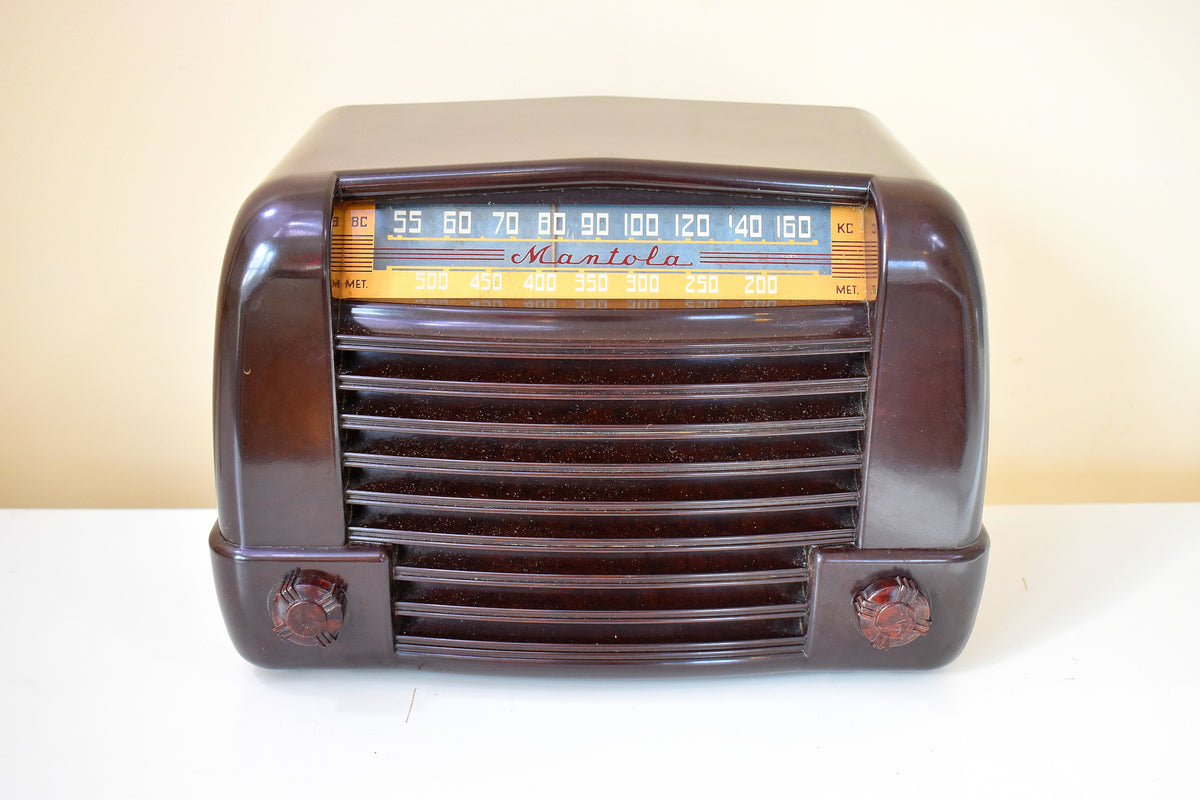 Handsome 1946 Mantola Model R654-PM Marble Brown Bakelite Vacuum Tube ...