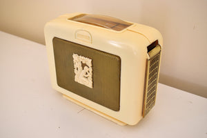 Made in France Goddess Ivory 1951-1954 Marconi Model Baby 41 AM Shortwave Vacuum Tube Radio Enchante!